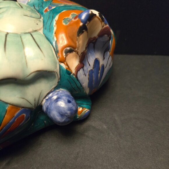 VINTAGE ASIAN HAND PAINTED PORCELAIN CAT - Picture 6 of 13